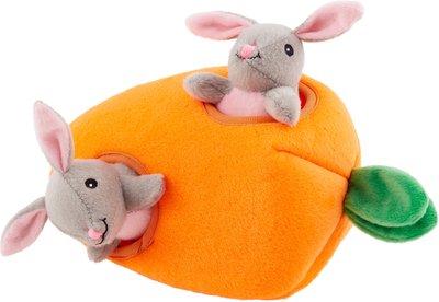 ZippyPaws Burrow Squeaky Hide & Seek Bunny 'n Carrot Plush Dog Toy, slide 1 of 1
