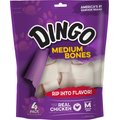 Dingo Medium Meat in the Middle Chicken Flavor Rawhide Dog Bone, 4 count
