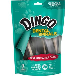 Dingo Dental Spirals Mint Flavor Dental Dog Treats, 7 count