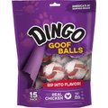 Dingo Small Goof Balls Chicken Flavored Dog Rawhide Treats, 15 count