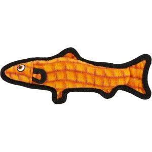 Tuffy's Ocean Creatures Trout Squeaky Plush Dog Toy, Orange