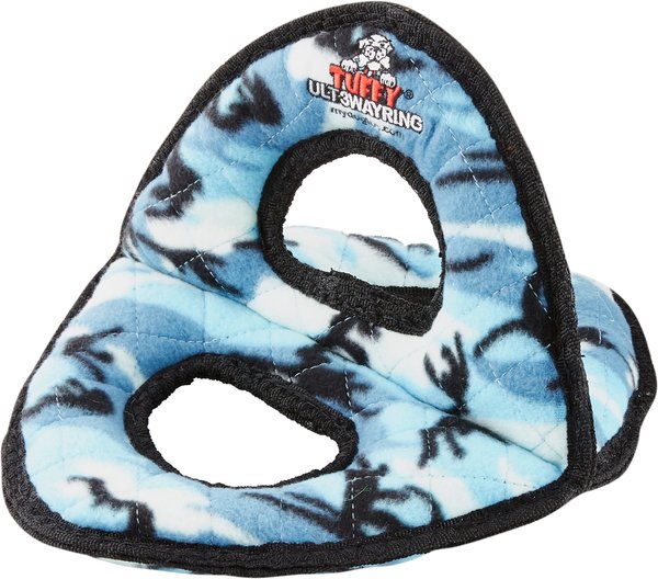 Tuffy's Ultimate 3-Way Ring Squeaky Plush Dog Toy, Camo Blue slide 1 of 7