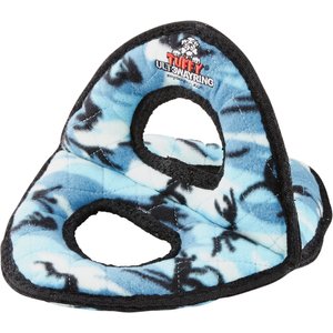 Tuffy's Ultimate 3-Way Ring Squeaky Plush Dog Toy, Camo Blue