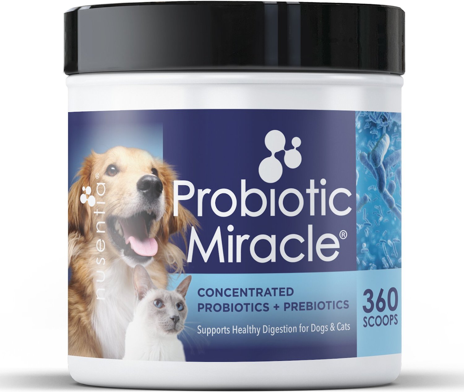 NUSENTIA Probiotic Miracle Premium Blend Dog & Cat Supplement, 131g jar -  Chewy.com