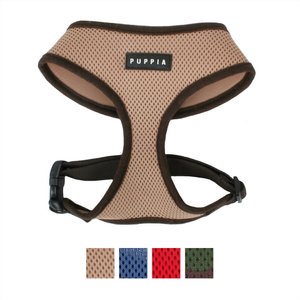 Puppia Soft Mesh Adjustable Back Clip Dog Harness, Beige, Small