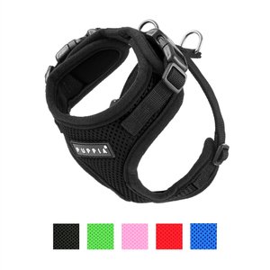 Puppia RiteFit Polyester Back Clip Dog Harness, Black, Small: 11 to 15-in chest