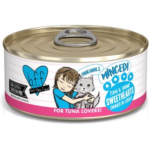 BFF Tuna & Shrimp Sweethearts Dinner in Gravy Canned Cat Food, 5.5-oz, case of 24