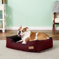 P.L.A.Y. Pet Lifestyle & You Houndstooth Bolster Cat & Dog Bed w/Removable Cover