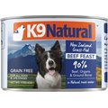 K9 Natural Grass-Fed Beef Feast Grain-Free Canned Dog Food, 6-oz, case of 24