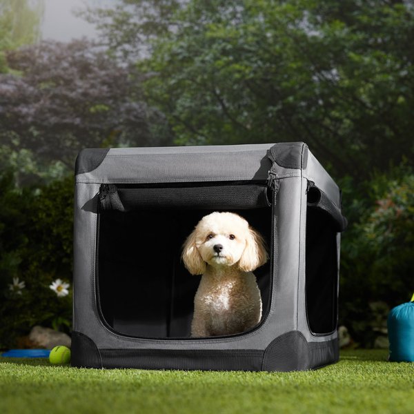 Frisco Dog & Small Pet indoor & Outdoor 3-Door Collapsible Soft -Sided Crate, Dark Gray, 36 inch slide 1 of 11