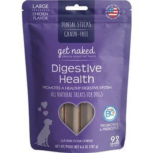 Get Naked Digestive Health Grain-Free Large Dental Stick Dog Treats, 6 count