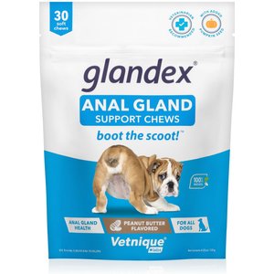 Vetnique Labs Glandex Peanut Butter Flavored Soft Chew Digestive & Anal Gland Supplement for Dogs, 30 count