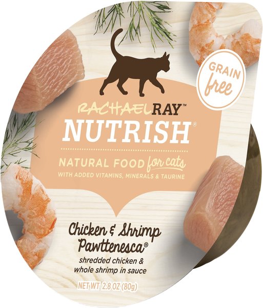 Rachael Ray Nutrish Chicken & Shrimp Pawttenesca Natural Grain-Free Wet Cat Food, 2.8 oz, case of 12 slide 1 of 7