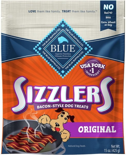 Blue Buffalo Sizzlers with Real Pork Bacon-Style Dog Treats, 15-oz bag slide 1 of 9