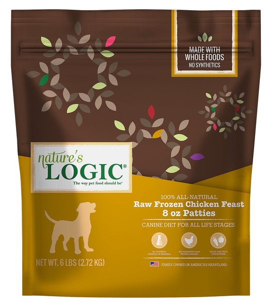 Nature's Logic Chicken Feast Patties Raw Frozen Dog Food, 8-oz patty, 6-lb bag - Chewy.com
