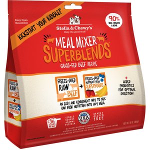 Stella & Chewy's SuperBlends Grass-Fed Beef Recipe Meal Mixers Freeze-Dried Raw Dog Food Topper, 16-oz bag