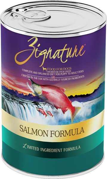 Zignature Salmon Limited Ingredient Formula Grain-Free Canned Dog Food, 13-oz, case of 12 slide 1 of 11