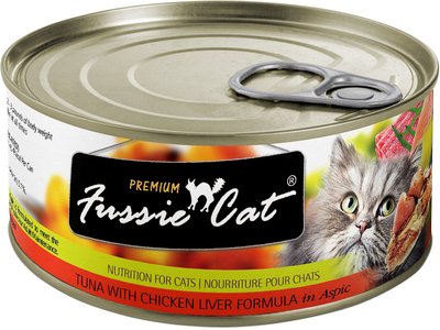 Fussie Cat Premium Tuna with Chicken Liver Formula in Aspic Grain-Free Canned Cat Food, slide 1 of 1