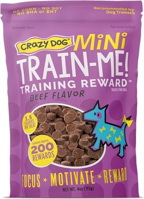 Crazy Dog Train-Me! Minis Beef Flavor Dog Treats, slide 1 of 1