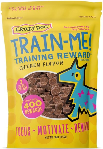 Crazy Dog Train-Me! Chicken Flavor Dog Treats, 1-lb bag slide 1 of 5