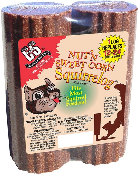 C&S Nut'n Sweet Corn Squirrelog Refill Squirrel Food, 32-oz slide 1 of 3