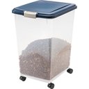 IRIS Airtight Pet Food Storage Container, Clear/Navy, 69-qt