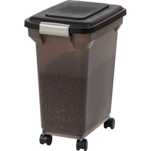 IRIS Airtight Pet Food Storage Container, Smoke/Black, 28-qt