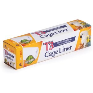 Prevue Pet Products T3 Antimicrobial Protected Paper Bird & Small Animal Cage Liner, 9 in x 25 ft