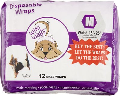 Wiki Wags Disposable Male Dog Wraps, 12 count, slide 1 of 1