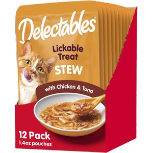 Hartz Delectables Stew Chicken & Tuna Lickable Cat Treat, 1.4-oz, case of 12