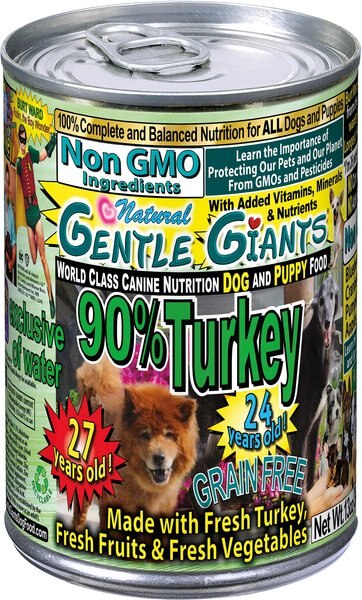 Gentle Giants 90% Turkey Grain-Free Wet Dog Food, 13-oz, case of 12 slide 1 of 4
