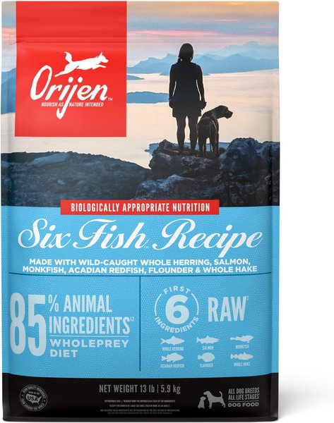 ORIJEN Six Fish Grain-Free Dry Dog Food, 13-lb bag slide 1 of 11