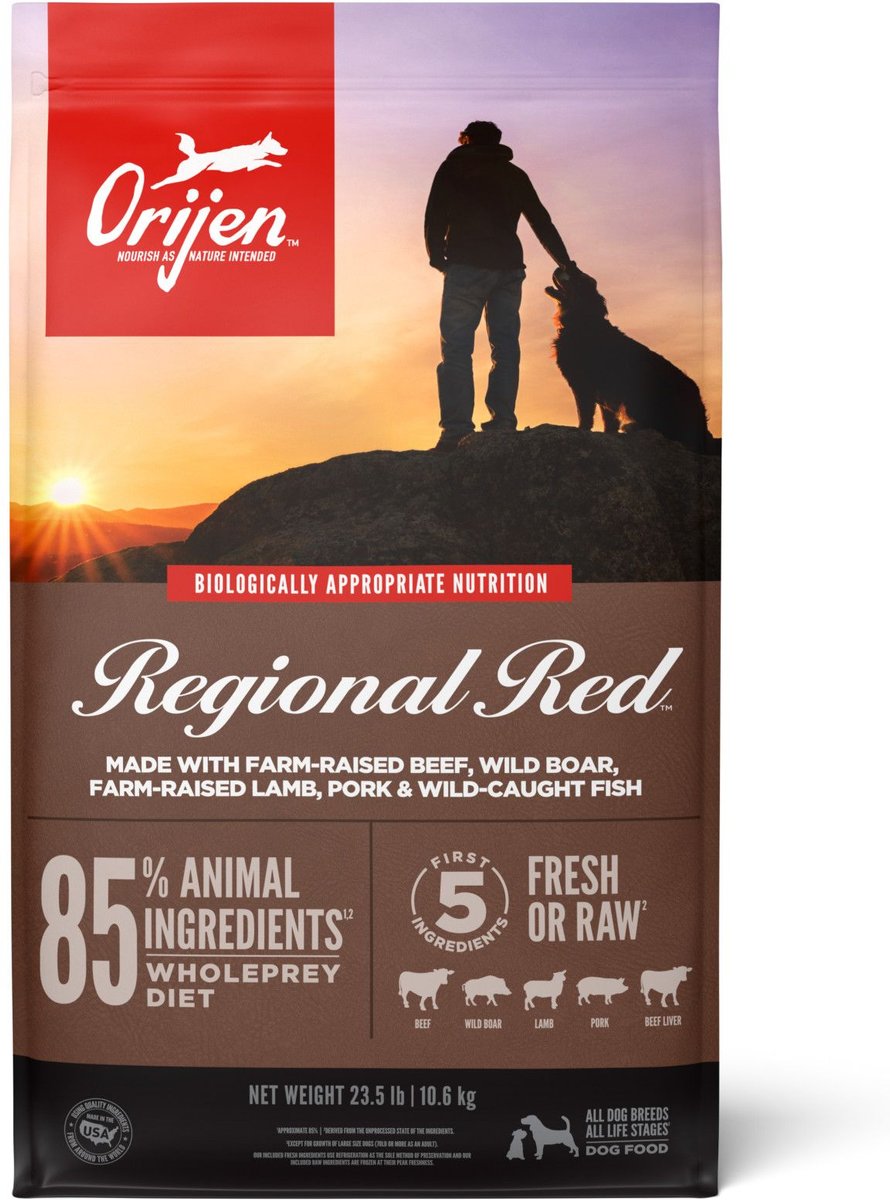 ORIJEN Dog Regional Red Recipe, Ranch Raised Beef, High-Protein Grain-Free Dry Dog Food