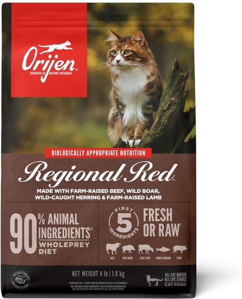 ORIJEN Regional Red Grain-Free Dry Cat Food, 4-lb bag slide 1 of 10