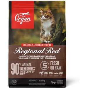 ORIJEN Regional Red Grain-Free Dry Cat Food, 4-lb bag