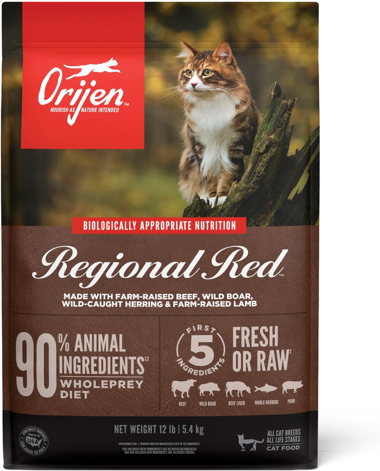 ORIJEN Regional Red GrainFree Dry Cat Food, 12lb bag