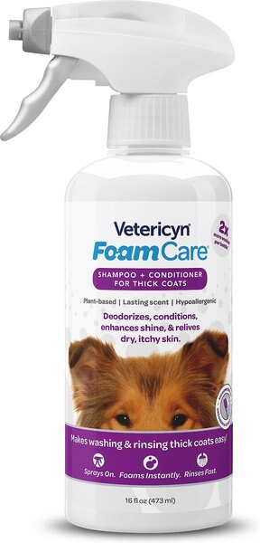 Vetericyn FoamCare Shampoo & Conditioner for Thick Coats, 16-oz spray slide 1 of 2