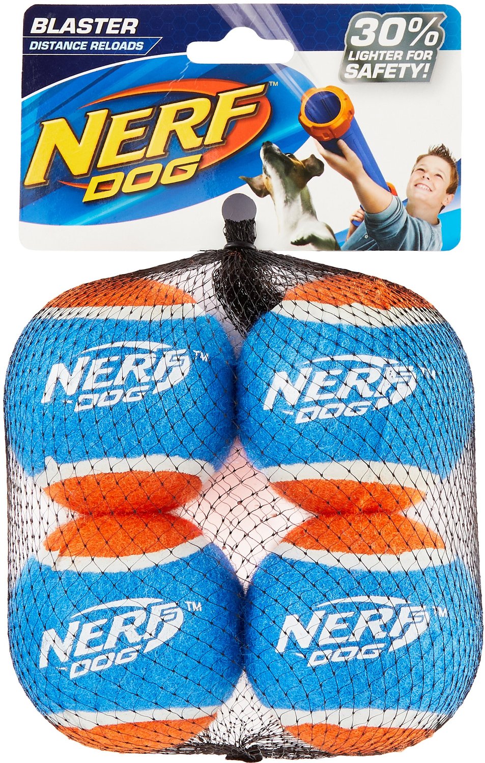Nerf Dog Tennis Ball Blaster Small 30cm with 3 x 2" squeak balls
