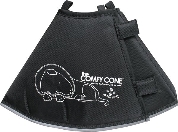Comfy Cone Long E-Collar for Dogs & Cats, Black, Small slide 1 of 9