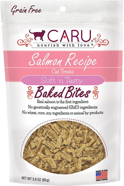 Caru Soft 'n Tasty Baked Bites Salmon Recipe Grain-Free Cat Treats, 3-oz bag slide 1 of 7