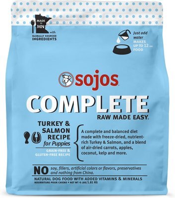 Sojos Complete Turkey & Salmon Puppy Recipe Grain-Free Freeze-Dried Dehydrated Dog Food, slide 1 of 1