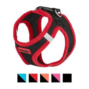 Best Pet Supplies Voyager Black Base Mesh Dog Harness, Red Trim, X-Small