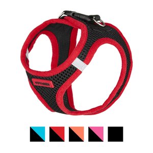 Best Pet Supplies Voyager Black Base Mesh Dog Harness, Red Trim, Small
