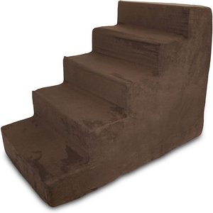 Best Pet Supplies Foam Cat & Dog Stairs, Dark Brown, 5-Step