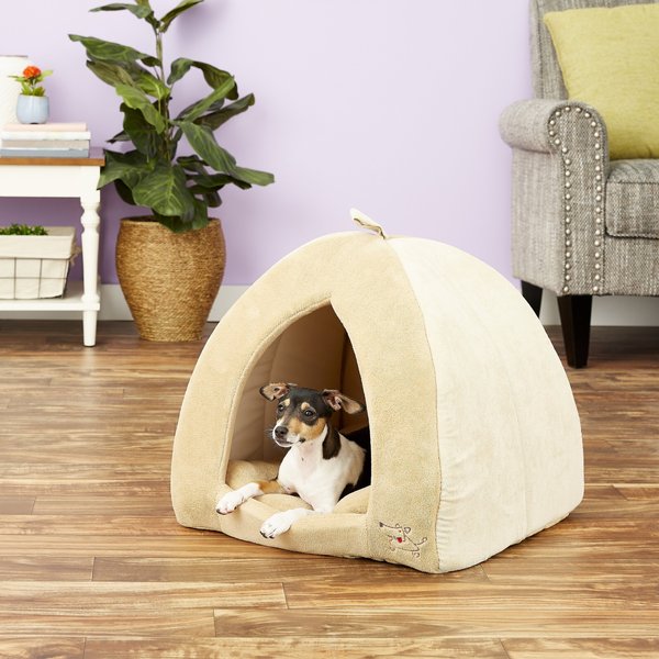 Best Pet Supplies Fleece Tent Covered Cat & Dog Bed, Tan, X-Large slide 1 of 8