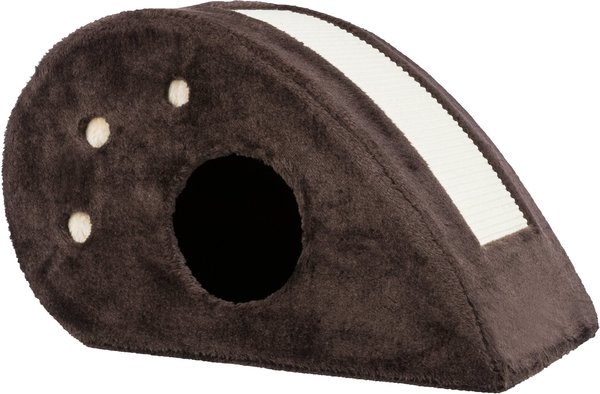 TRIXIE Topi 13-in Plush Carpet Cat Condo, Brown slide 1 of 8