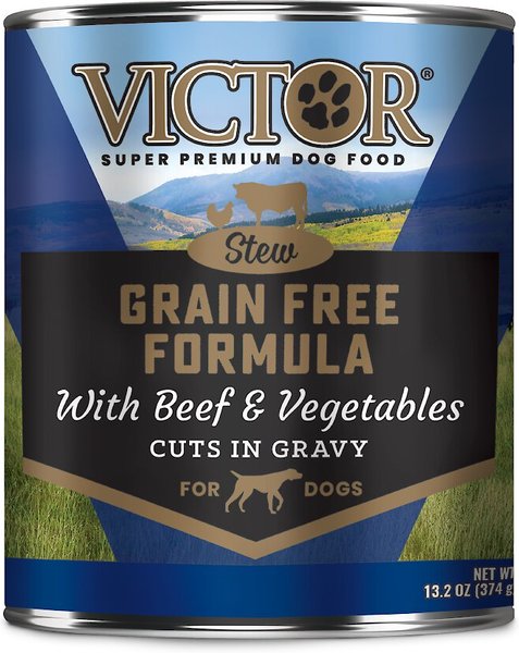 VICTOR Beef & Vegetables Stew Cuts in Gravy Grain-Free Canned Dog Food, 13.2-oz, case of 12 slide 1 of 7