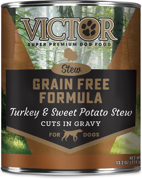 VICTOR Turkey & Sweet Potato Stew Cuts in Gravy Grain-Free Canned Dog Food, 13.2-oz, case of 12 slide 1 of 7