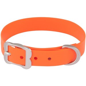 Red Dingo Vivid PVC Dog Collar, Orange, Large: 16 to 20-in neck, 1-in wide