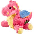GoDog Dragons Chew Guard Squeaky Plush Dog Toy, Coral, Small